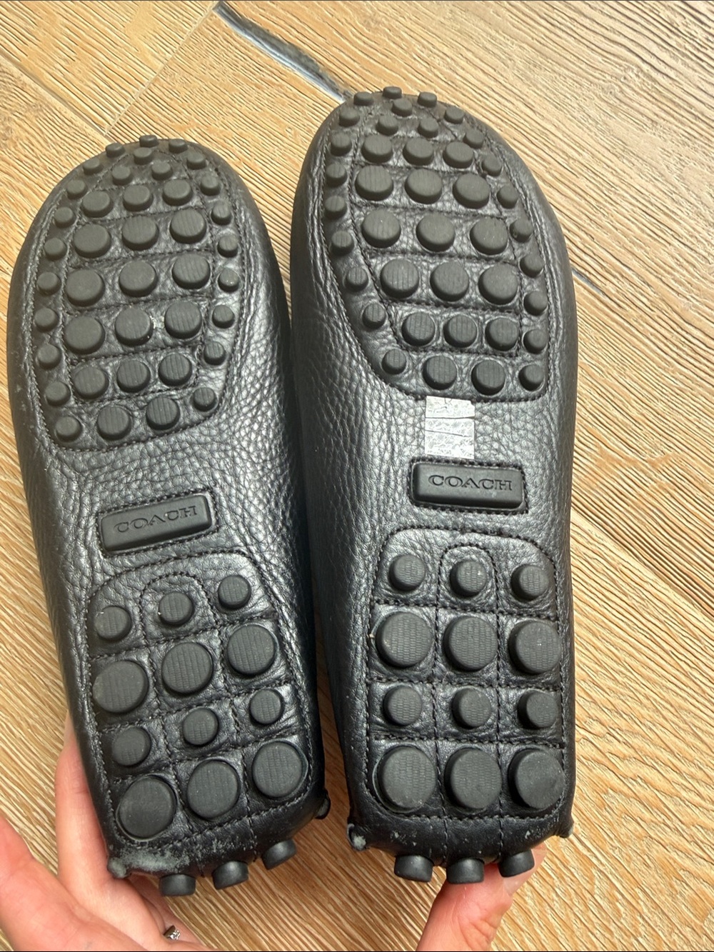 Coach Frederica Black Leather Driving Loafers | Classic Slip-On Moccasins - Picture 6 of 6